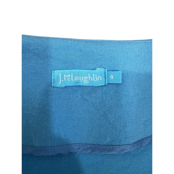 J McLaughlin Light Blue Shift Dress Sz 4 Zip Front Preppy Timeless Coastal Work - Picture 7 of 10